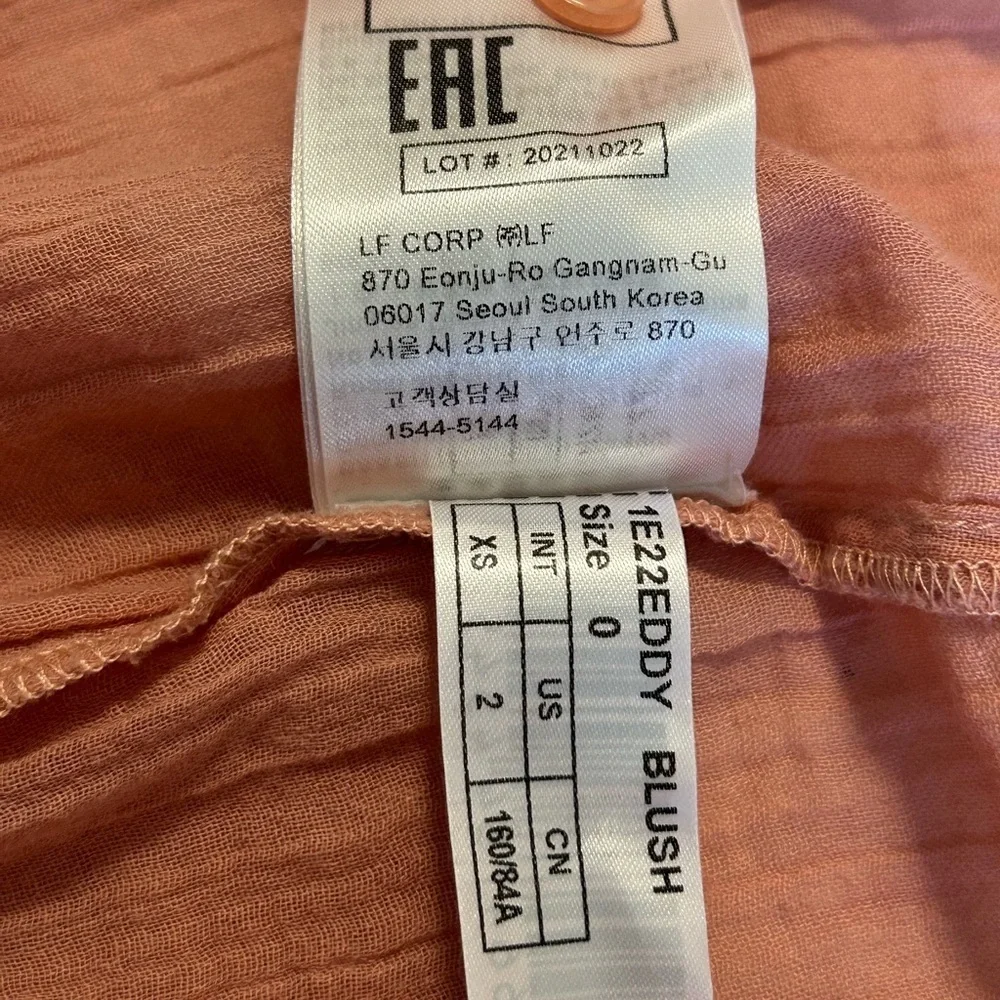 Ba&Sh Womens peasant dusty rose blouse sz 0